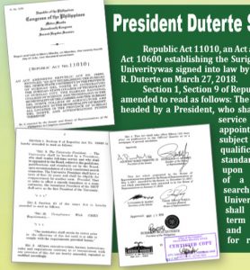 Read more about the article President Duterte Signs Law Converting SSCT to University