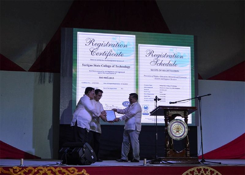Read more about the article Surigao State College of Technology Now ISO 9001:2015 Certified